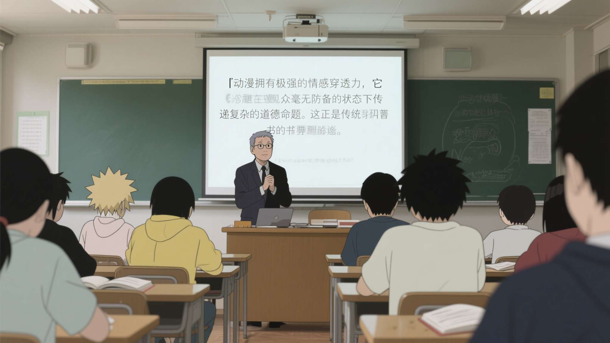 主导该课程的教授表示："动漫拥有极强的情感穿透力，它能在观众毫无防备的状态下传递